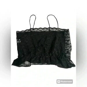 Vintage 90s Whimsigoth Lace Satin Crop Top size Large